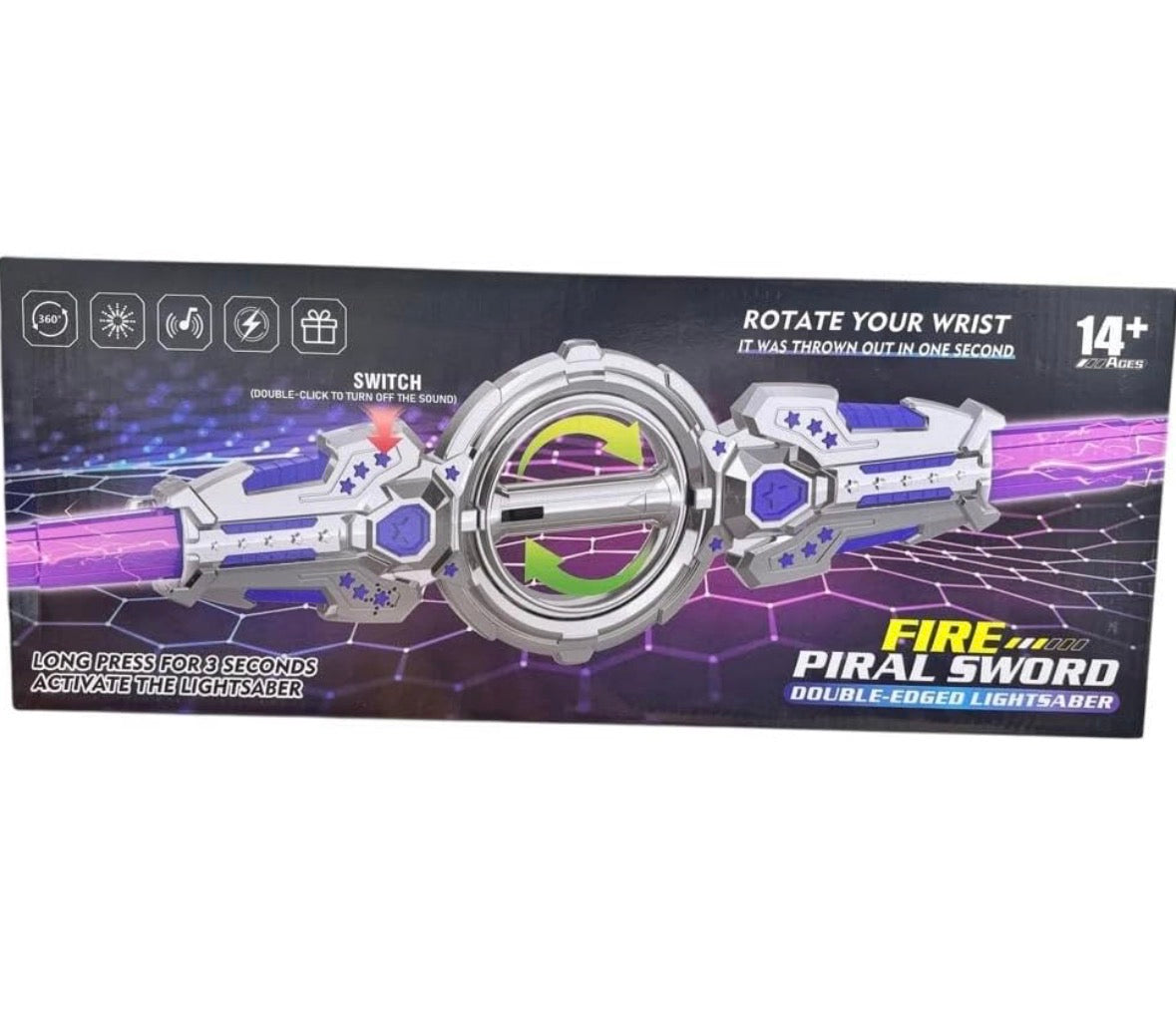 Fire piral sword double side