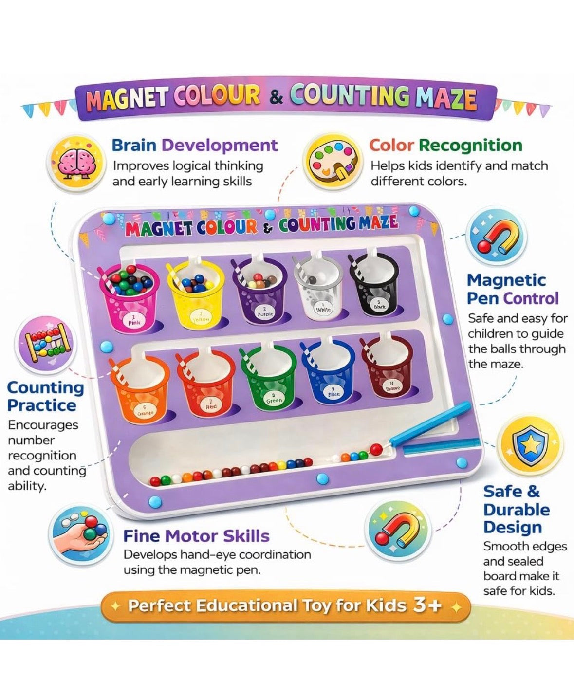 MAGNET COLOUR & COUNTING MAZE