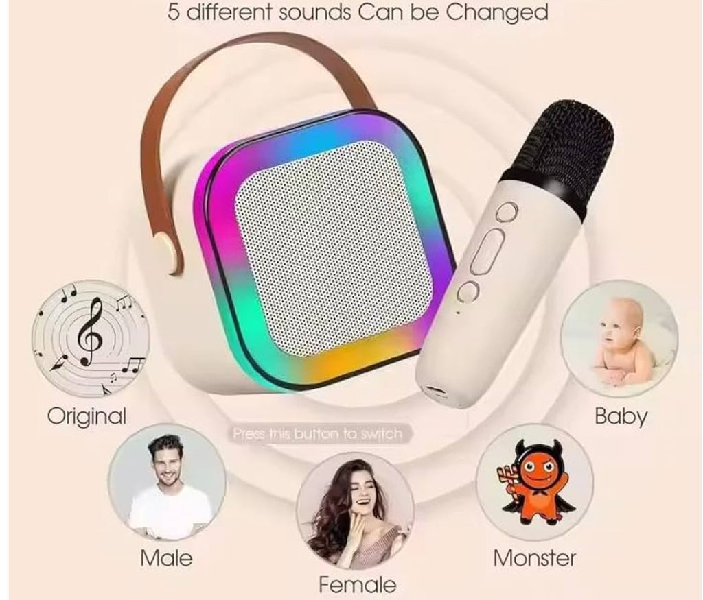 Colourful karaoke sound system